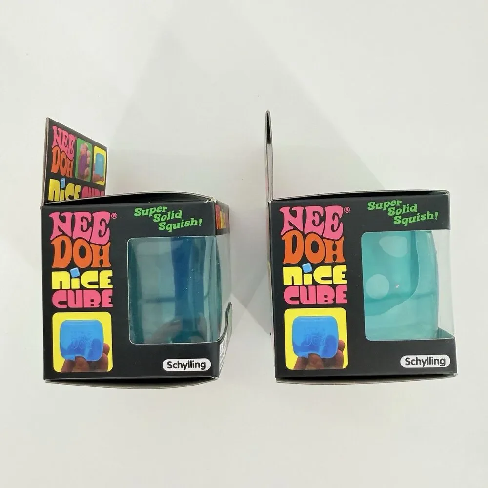 Nee Doh Nice Cube BLUE Schylling Slow Squish Fidget Sensory Toy